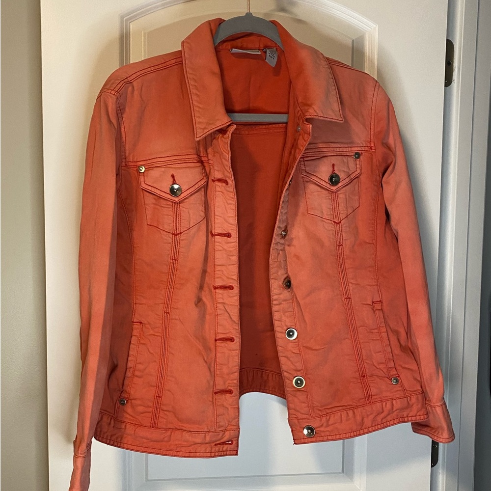 Chico’s Platinum Denim Jacket Size 2
